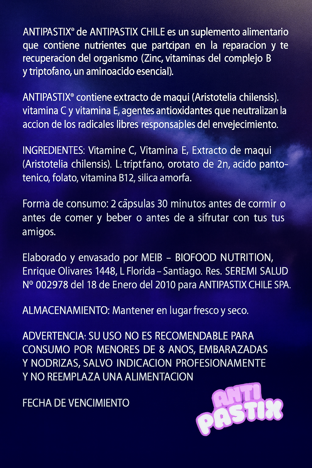 Antipastix 120 Capsulas