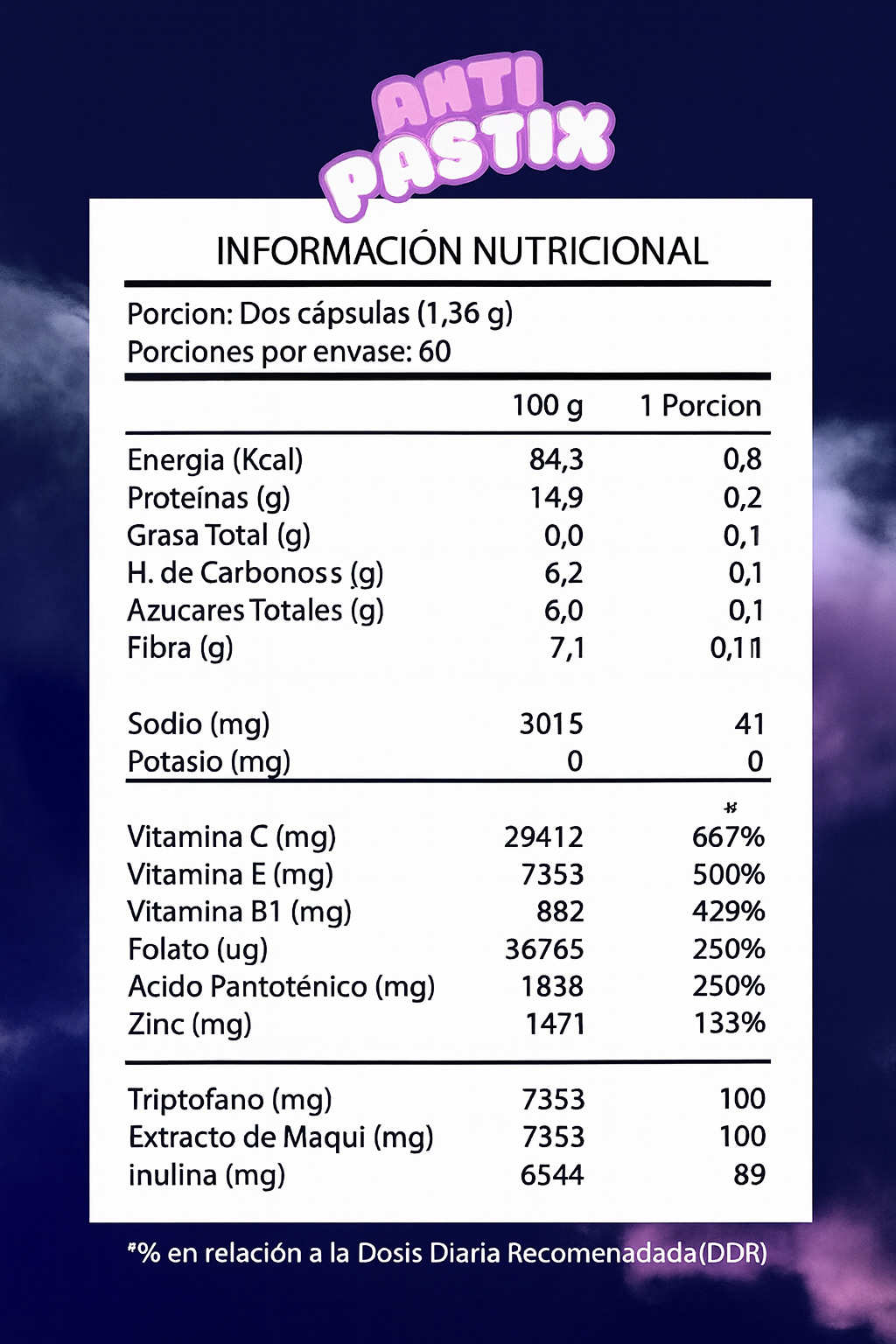 Antipastix 120 Capsulas